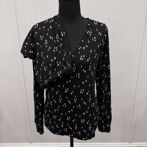 Soma Weekend Women's Medium Black Star Fleece Jogger Lounge 2-Piece Pajama Set